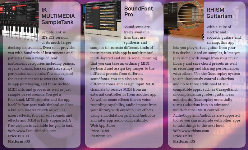 IK Multimedia - SampleTank<br />SoundFont Pro<br />RHISM Guitarism