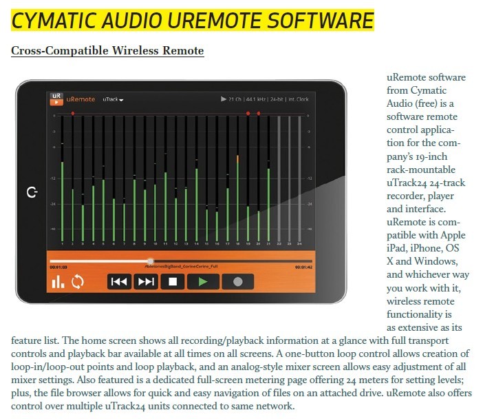 Cymatic Audio Uremote Software