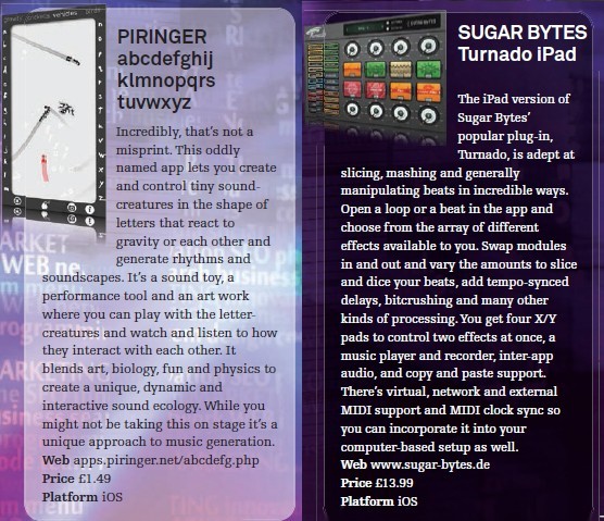Piringer - abcdefghijklmnopqrstuvwxyz<br />Sugar Bytes - Turnado iPad
